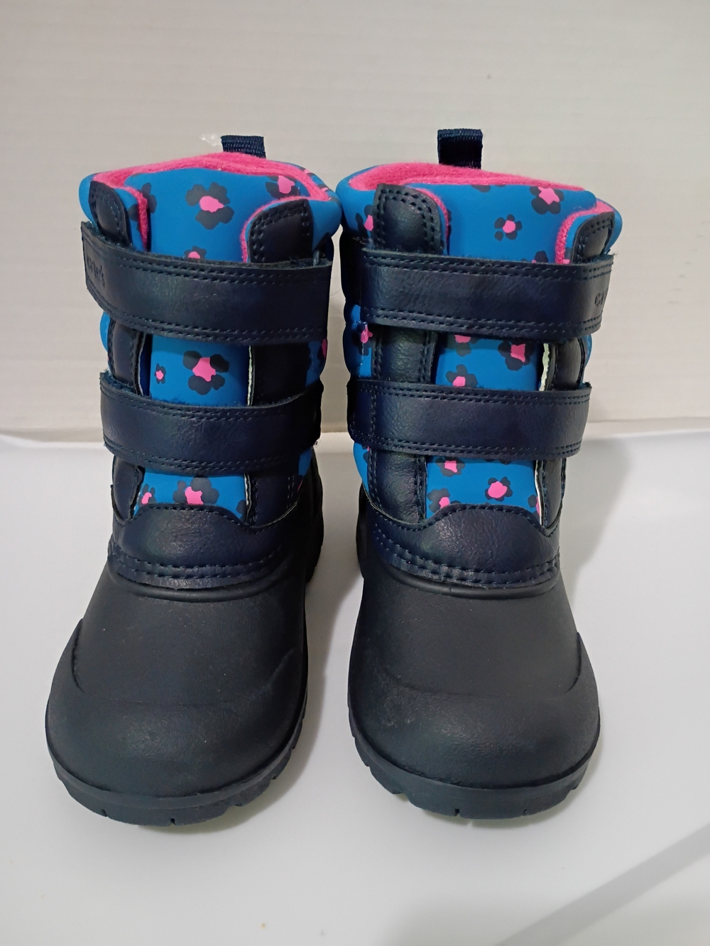 Carter's Navy Blue Floral Snow Boots with Pink Lining - Picture 3 of 8